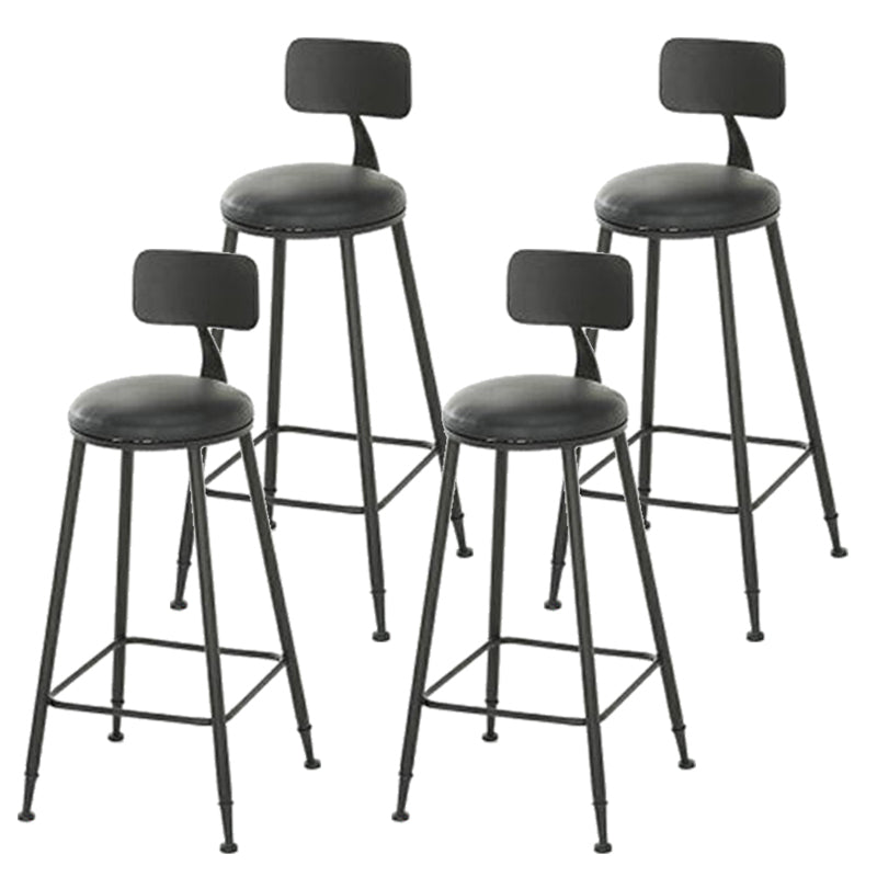 Contemporary Style Metal Bar-stool PU Leather Counter Bar Stool for Kitchen