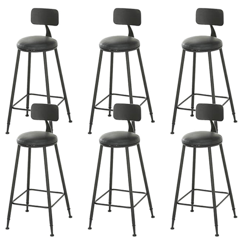 Contemporary Style Metal Bar-stool PU Leather Counter Bar Stool for Kitchen