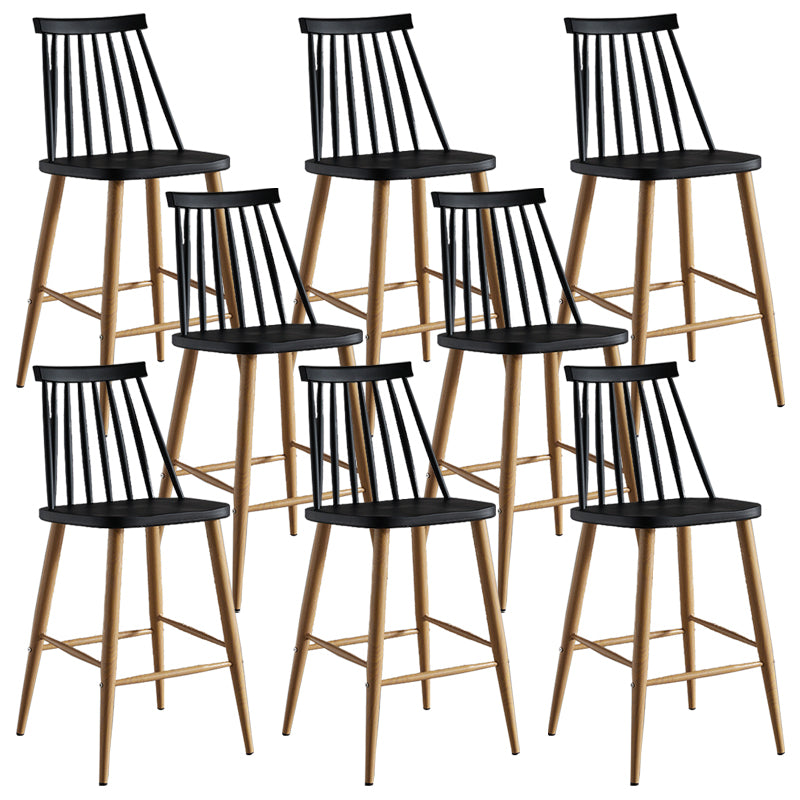 Nordic Plastic Bar-stool Square Seat Counter Bar Stool with Wood Legs