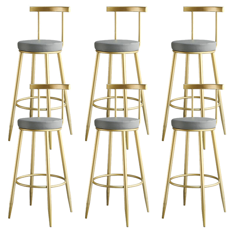 Nordic Style Bar-stool Round Counter Bar Stool with Metal Legs for Home Use