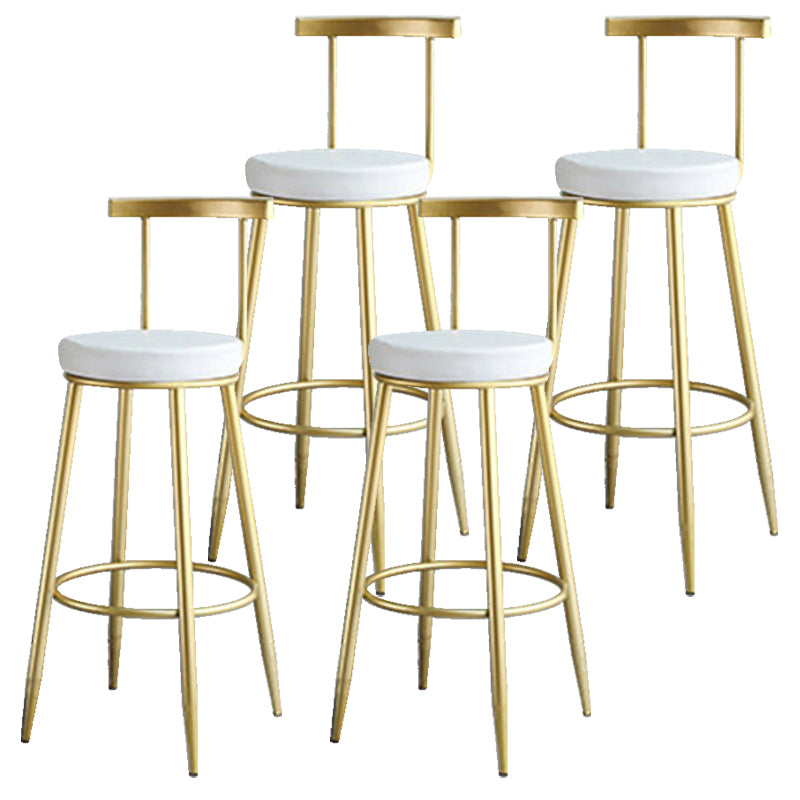 Nordic Style Bar-stool Round Counter Bar Stool with Metal Legs for Home Use