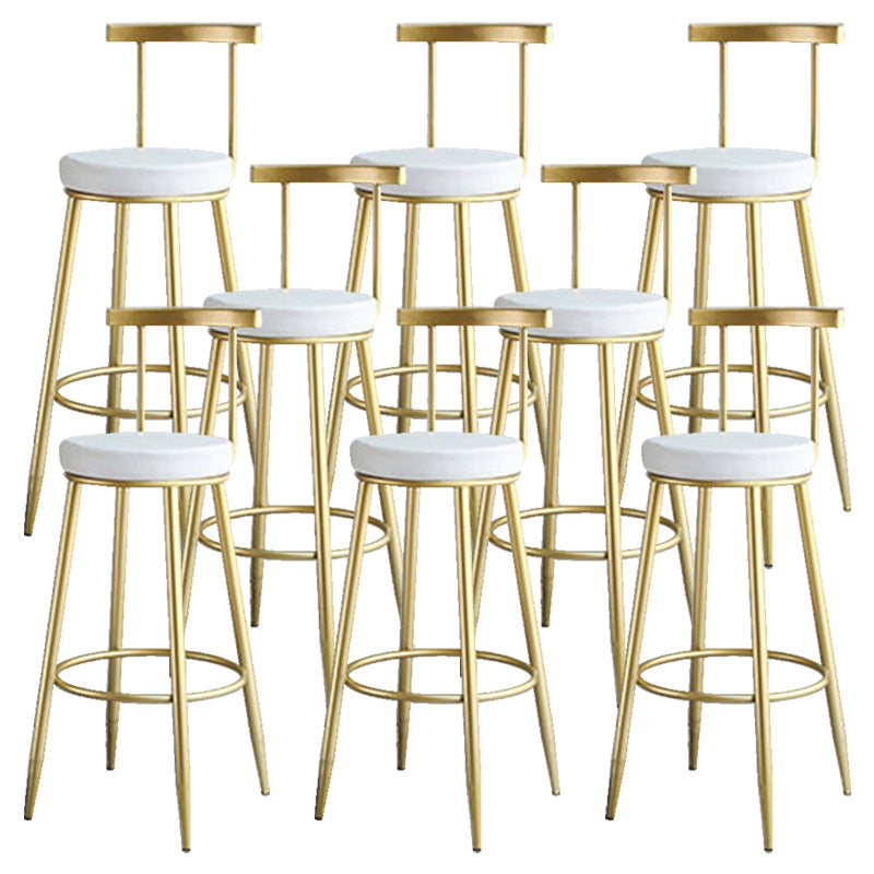Nordic Style Bar-stool Round Counter Bar Stool with Metal Legs for Home Use