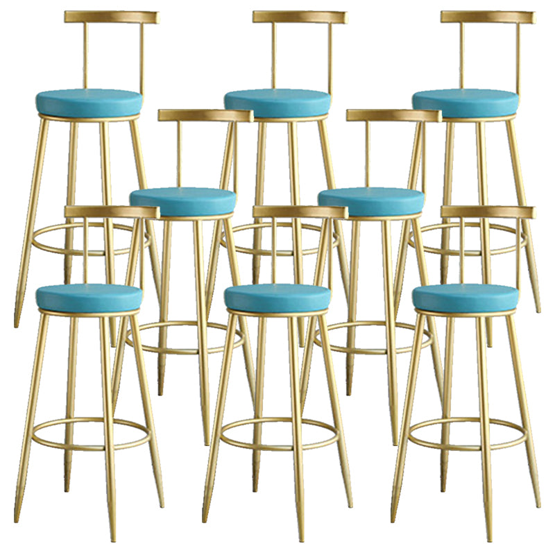 Nordic Style Bar-stool Round Counter Bar Stool with Metal Legs for Home Use