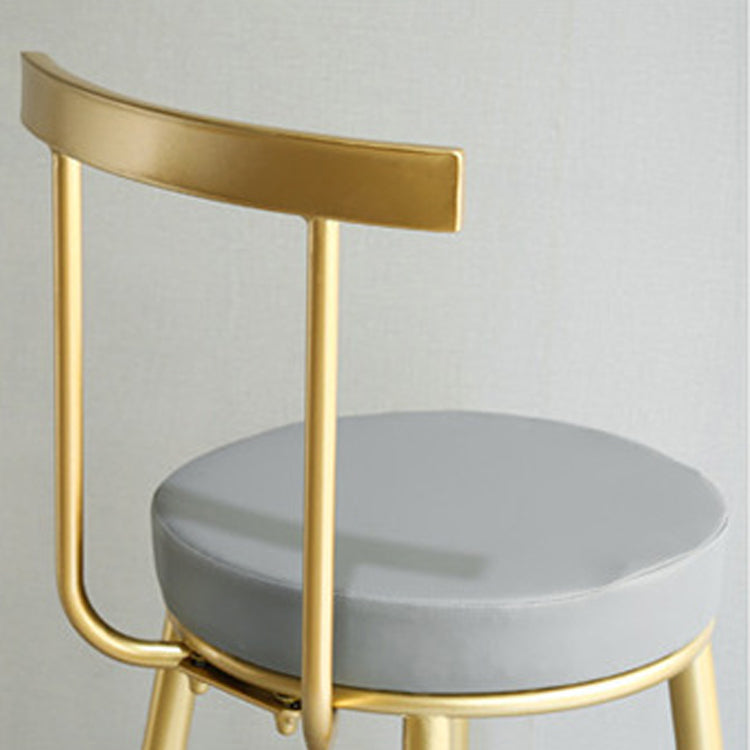 Nordic Style Bar-stool Round Counter Bar Stool with Metal Legs for Home Use