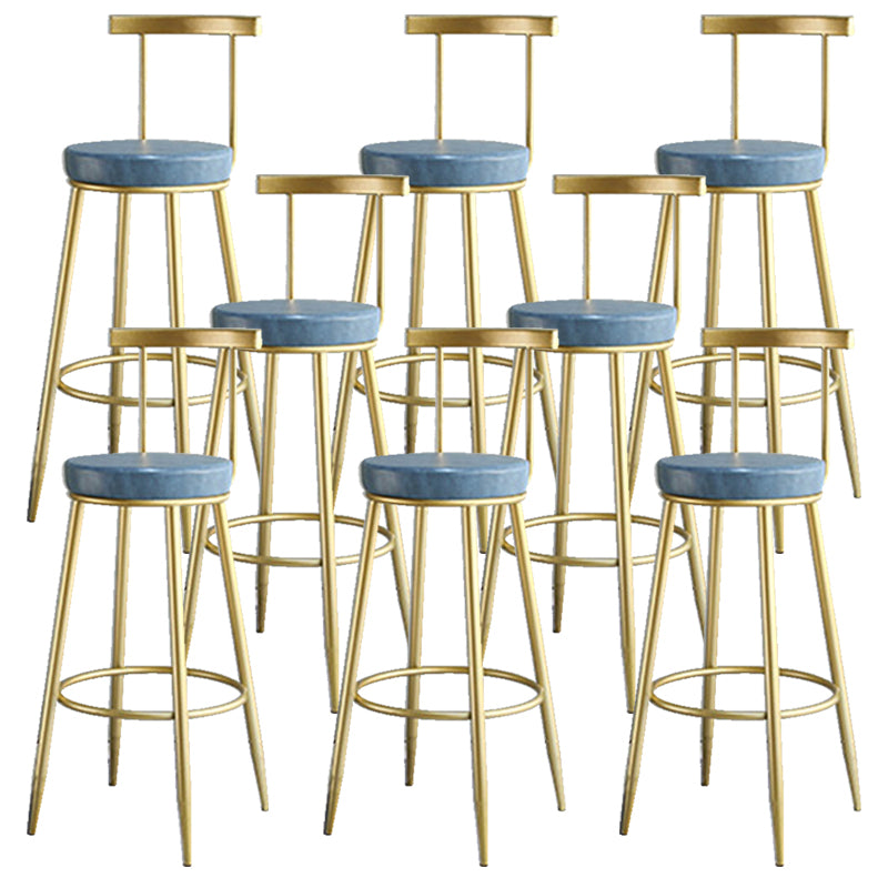 Nordic Style Bar-stool Round Counter Bar Stool with Metal Legs for Home Use