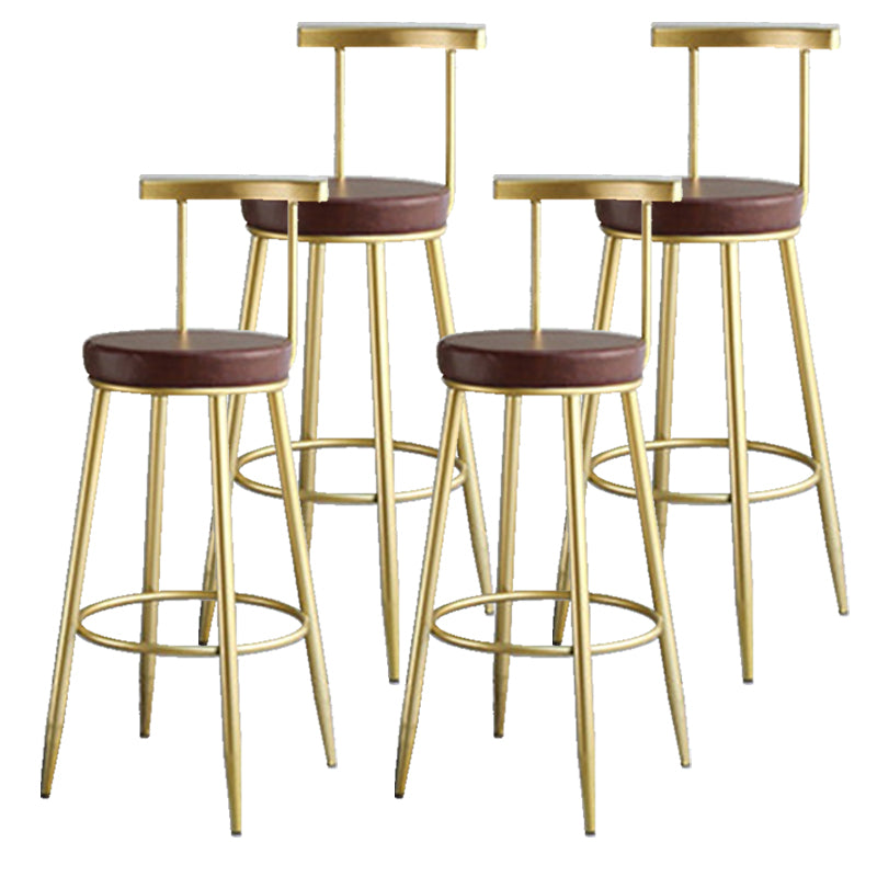 Nordic Style Bar-stool Round Counter Bar Stool with Metal Legs for Home Use