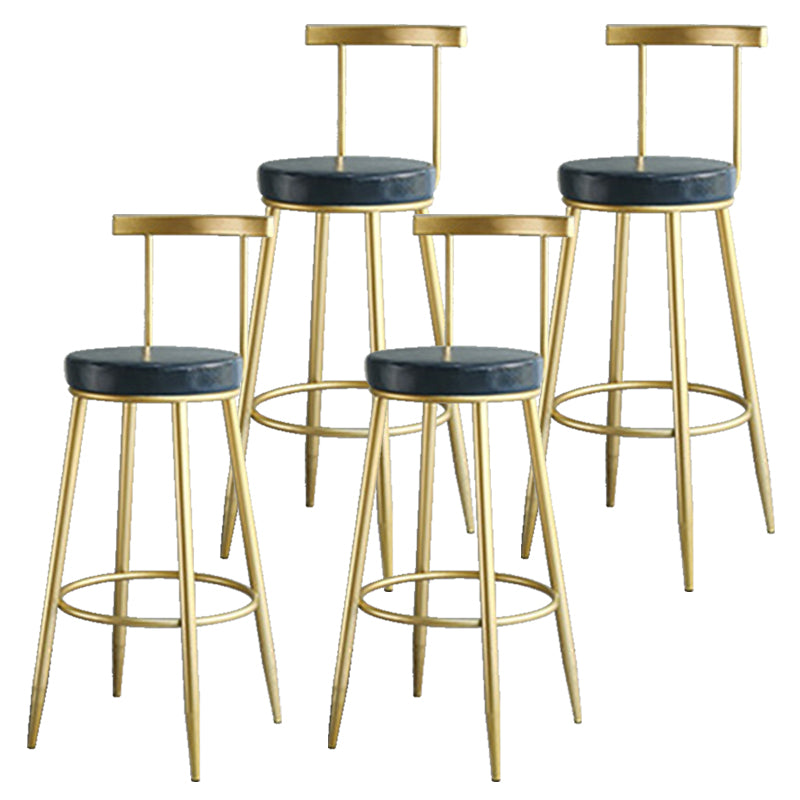 Nordic Style Bar-stool Round Counter Bar Stool with Metal Legs for Home Use