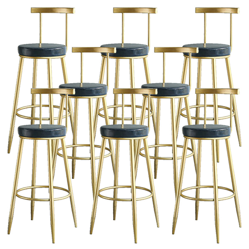 Nordic Style Bar-stool Round Counter Bar Stool with Metal Legs for Home Use