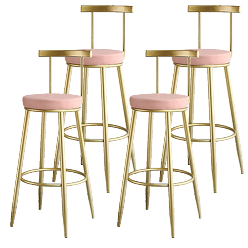 Nordic Style Bar-stool Round Counter Bar Stool with Metal Legs for Home Use