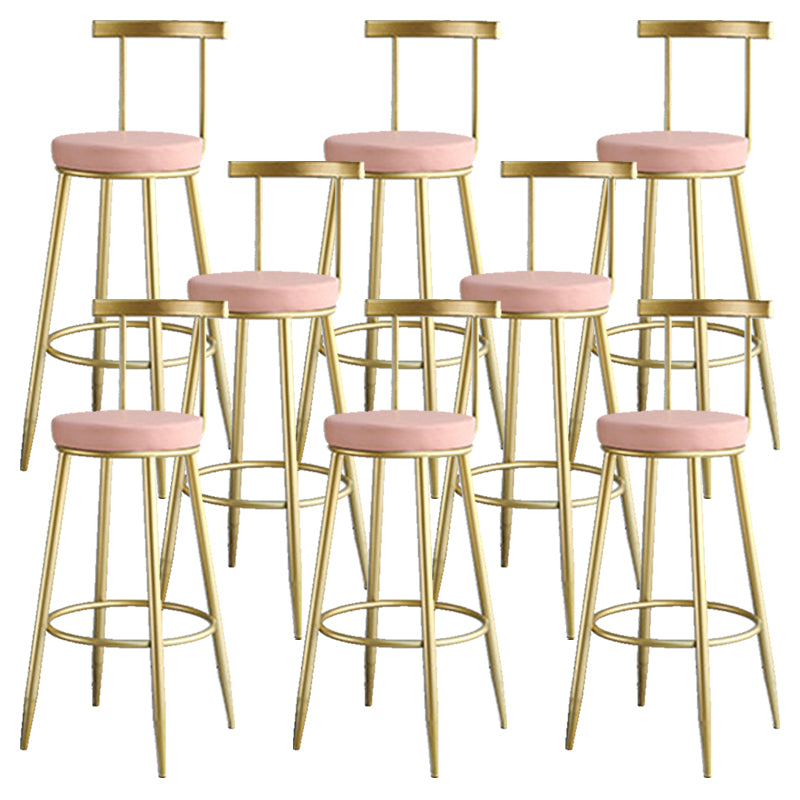 Nordic Style Bar-stool Round Counter Bar Stool with Metal Legs for Home Use