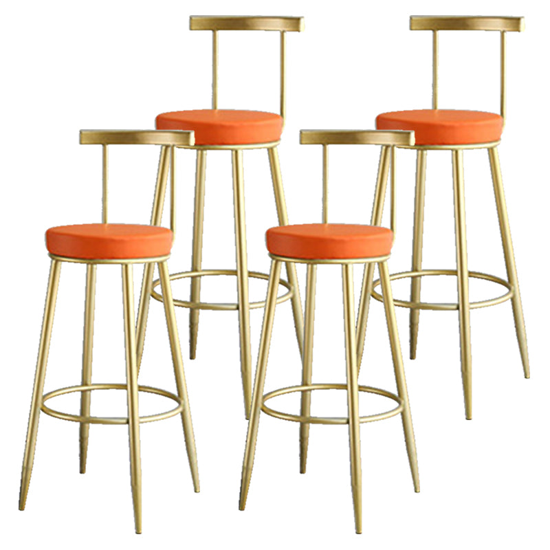 Nordic Style Bar-stool Round Counter Bar Stool with Metal Legs for Home Use