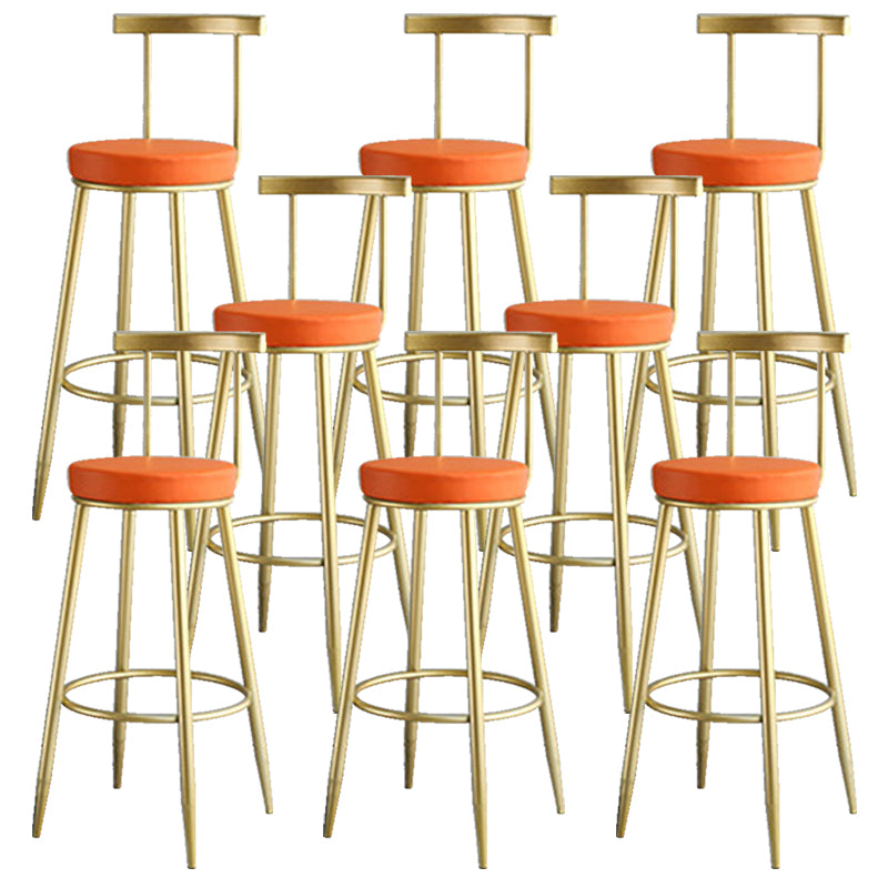 Nordic Style Bar-stool Round Counter Bar Stool with Metal Legs for Home Use