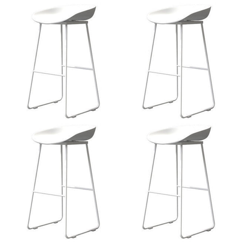 Modern Backrest Counter Stool Iron Cafe Bar Stool with Acrylic Seat