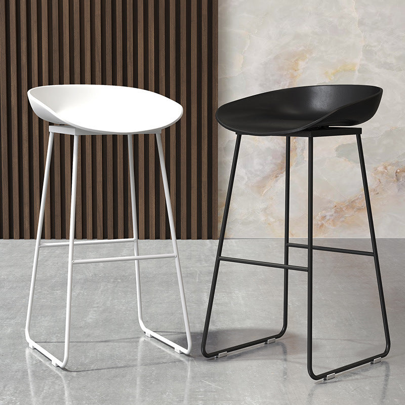 Modern Backrest Counter Stool Iron Cafe Bar Stool with Acrylic Seat