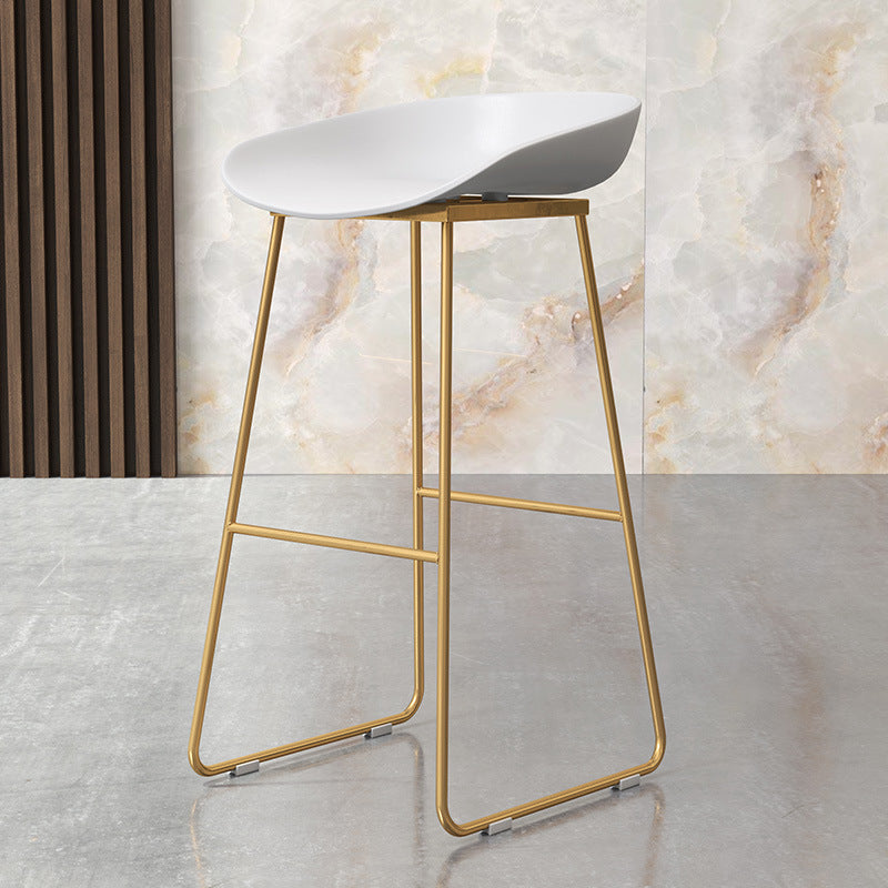 Modern Backrest Counter Stool Iron Cafe Bar Stool with Acrylic Seat
