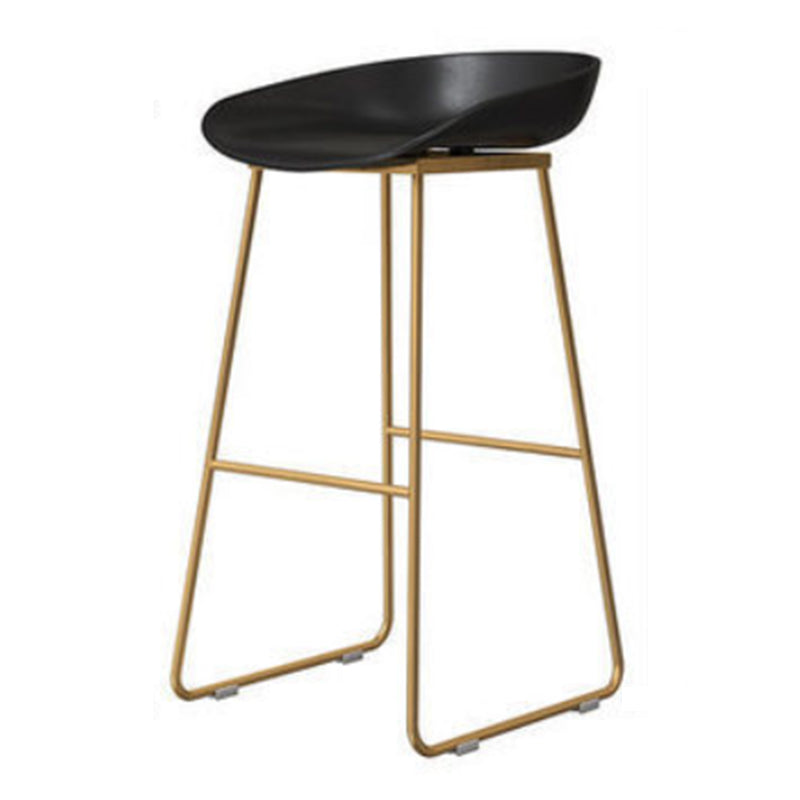 Modern Backrest Counter Stool Iron Cafe Bar Stool with Acrylic Seat