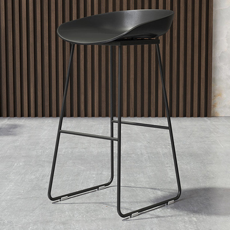 Modern Backrest Counter Stool Iron Cafe Bar Stool with Acrylic Seat