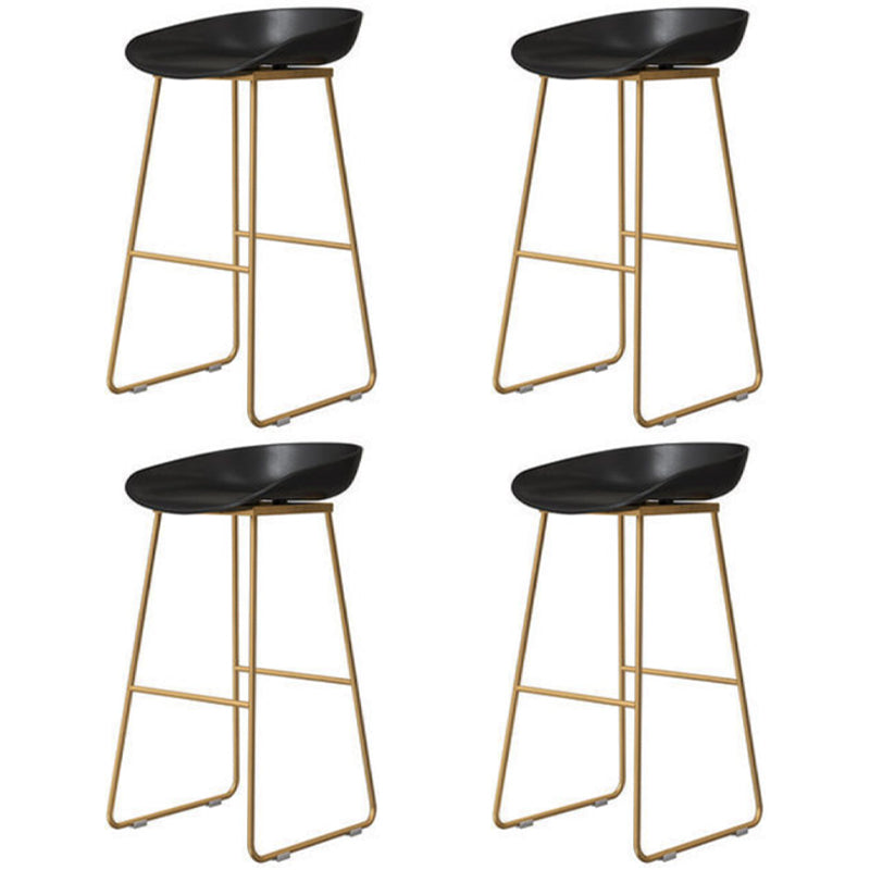Modern Backrest Counter Stool Iron Cafe Bar Stool with Acrylic Seat