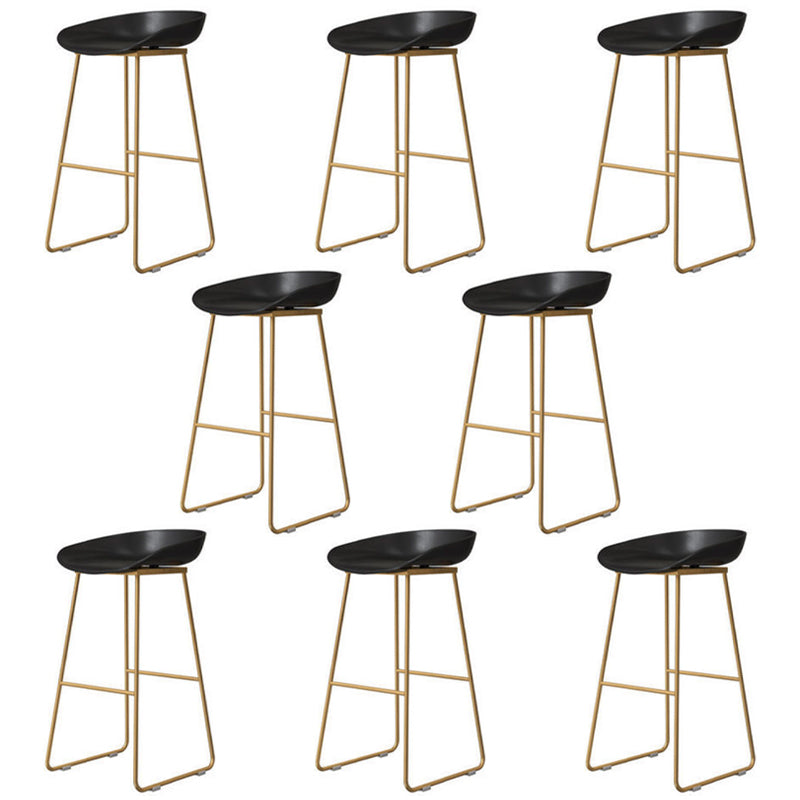 Modern Backrest Counter Stool Iron Cafe Bar Stool with Acrylic Seat