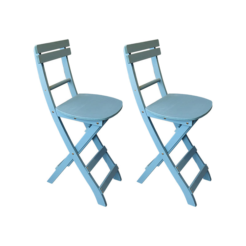 Modern Foldable Backrest Counter Chair Solid Wood Bar Chair with 4 Legs