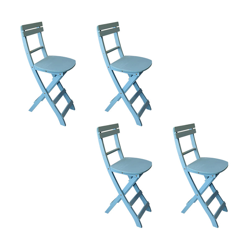 Modern Foldable Backrest Counter Chair Solid Wood Bar Chair with 4 Legs