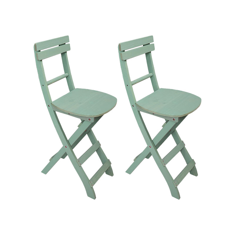 Modern Foldable Backrest Counter Chair Solid Wood Bar Chair with 4 Legs