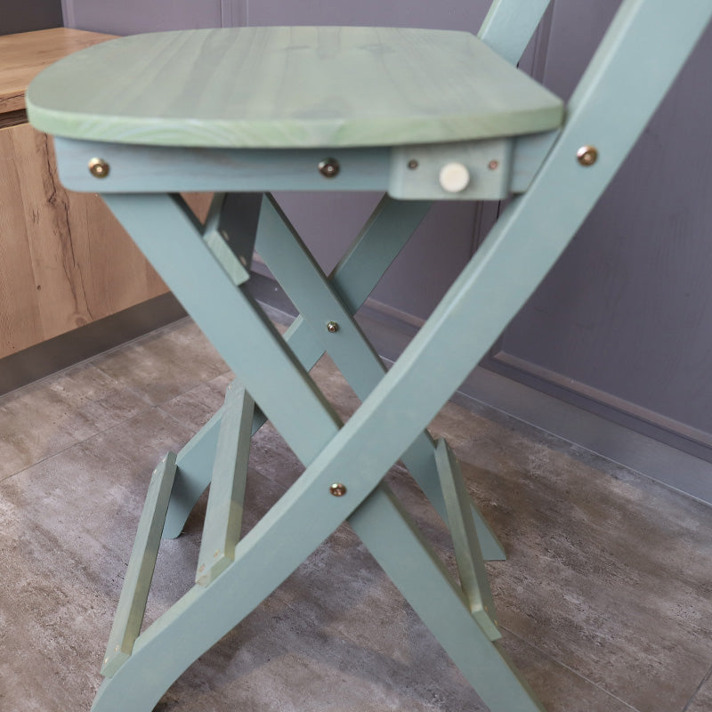 Modern Foldable Backrest Counter Chair Solid Wood Bar Chair with 4 Legs