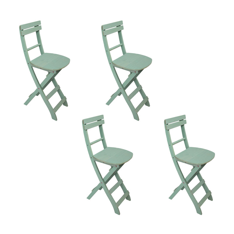 Modern Foldable Backrest Counter Chair Solid Wood Bar Chair with 4 Legs