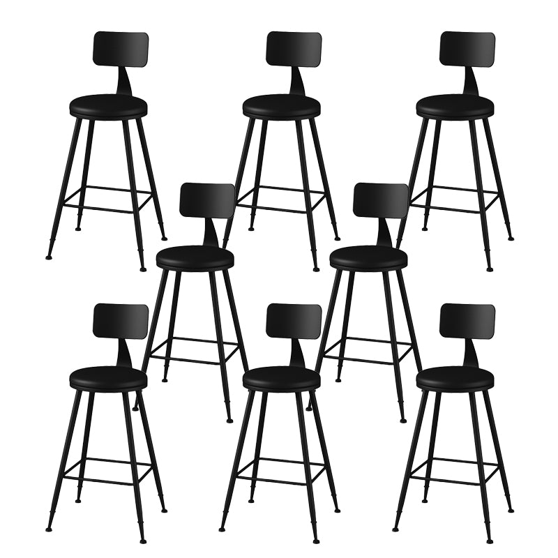 Modern Armless Counter Stool Iron Kitchen Bar Stool with Seat and Pedal