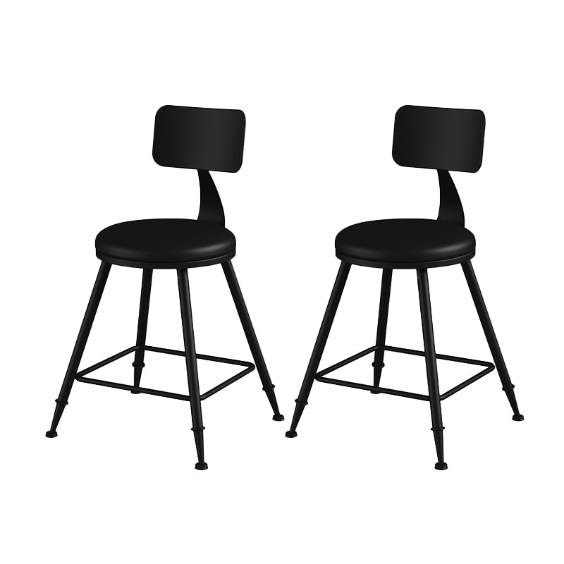 Modern Armless Counter Stool Iron Kitchen Bar Stool with Seat and Pedal