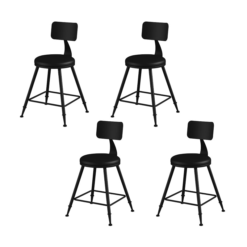 Modern Armless Counter Stool Iron Kitchen Bar Stool with Seat and Pedal