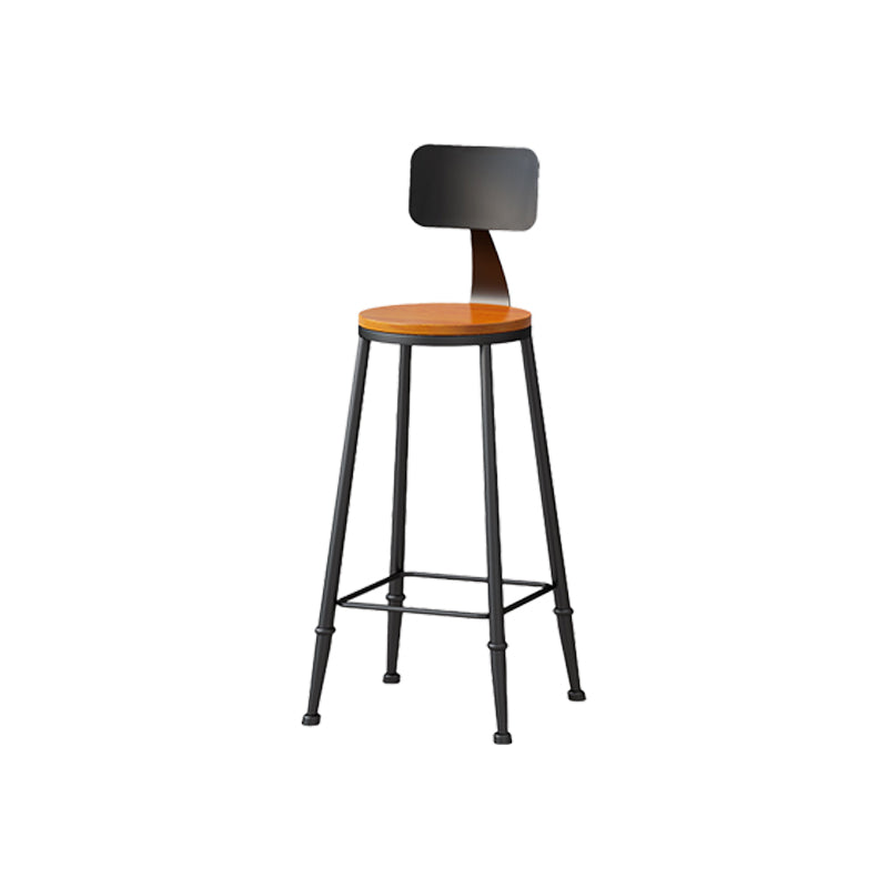 Modern Armless Counter Stool Iron Kitchen Bar Stool with Seat and Pedal