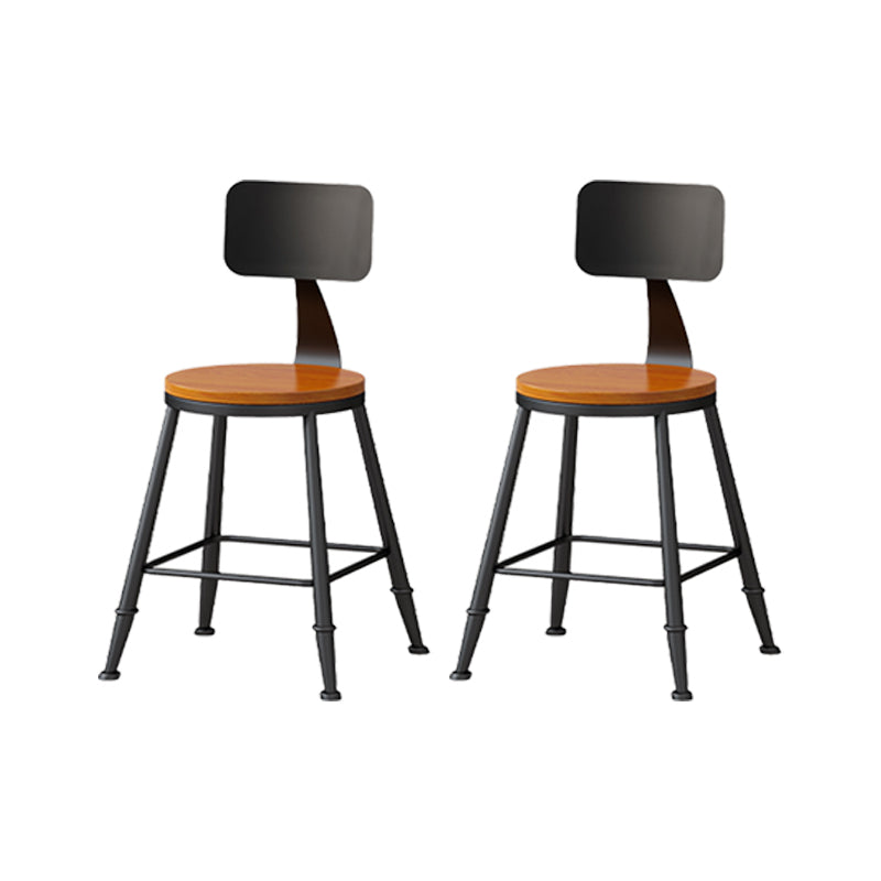 Modern Armless Counter Stool Iron Kitchen Bar Stool with Seat and Pedal