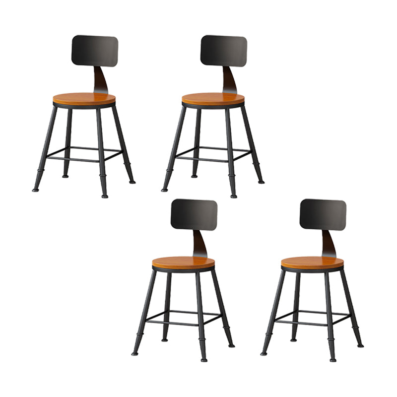 Modern Armless Counter Stool Iron Kitchen Bar Stool with Seat and Pedal