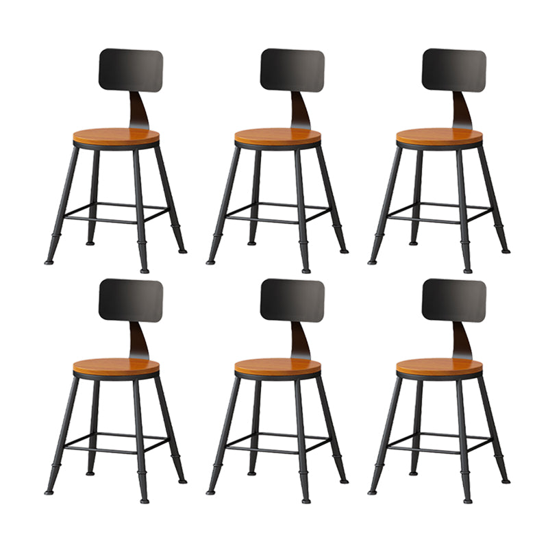 Modern Armless Counter Stool Iron Kitchen Bar Stool with Seat and Pedal