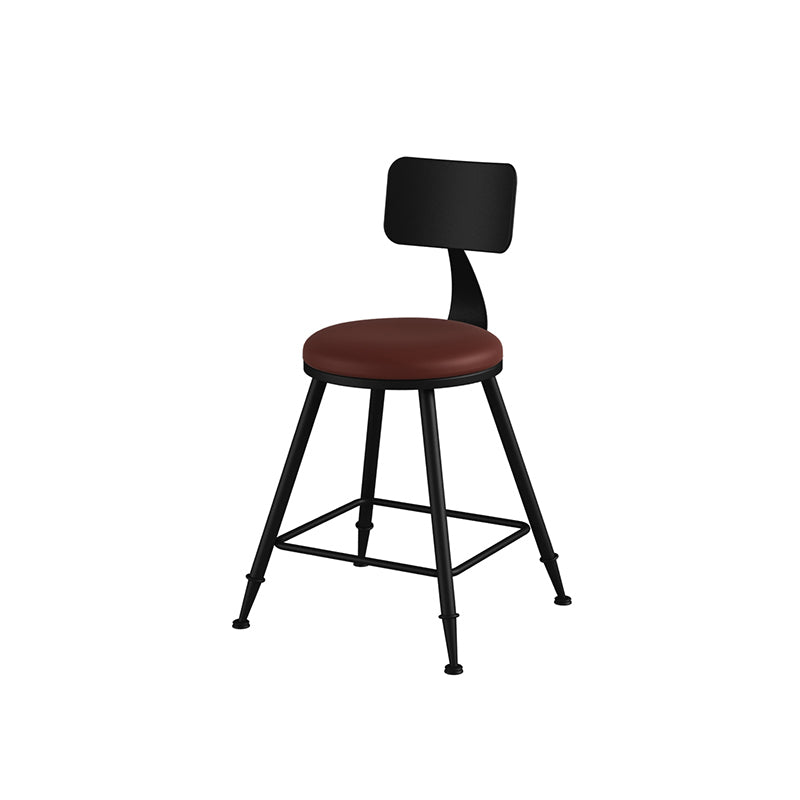 Modern Armless Counter Stool Iron Kitchen Bar Stool with Seat and Pedal