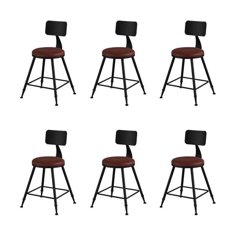 Modern Armless Counter Stool Iron Kitchen Bar Stool with Seat and Pedal