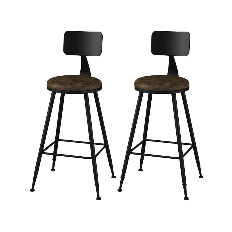Modern Armless Counter Stool Iron Kitchen Bar Stool with Seat and Pedal