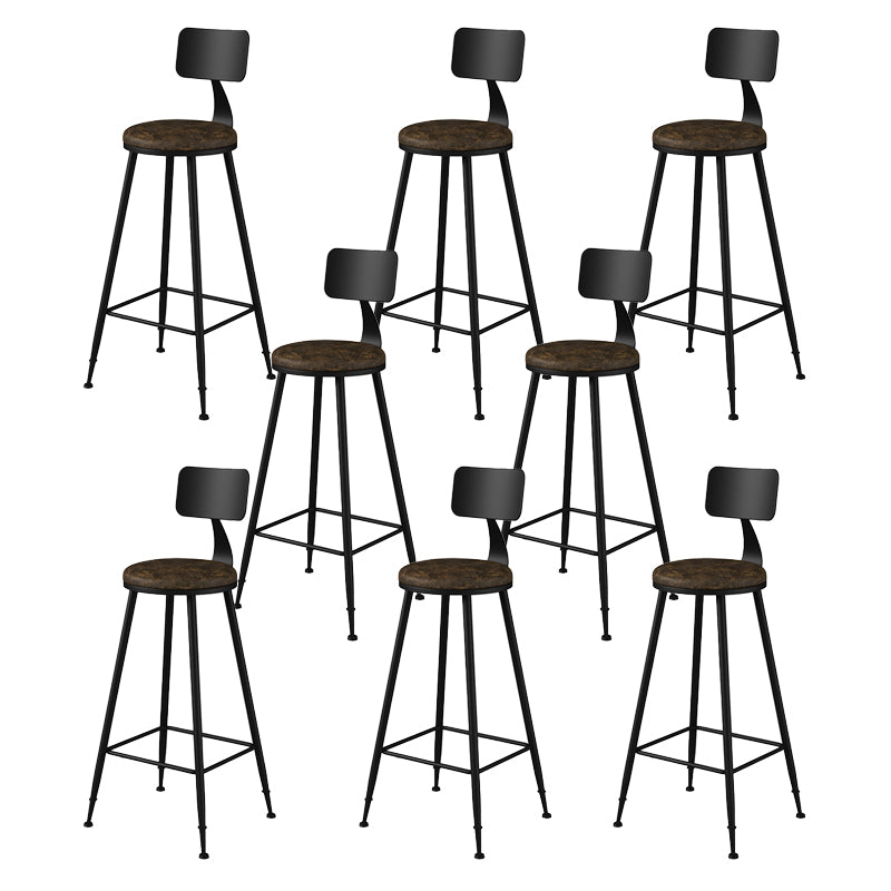 Modern Armless Counter Stool Iron Kitchen Bar Stool with Seat and Pedal