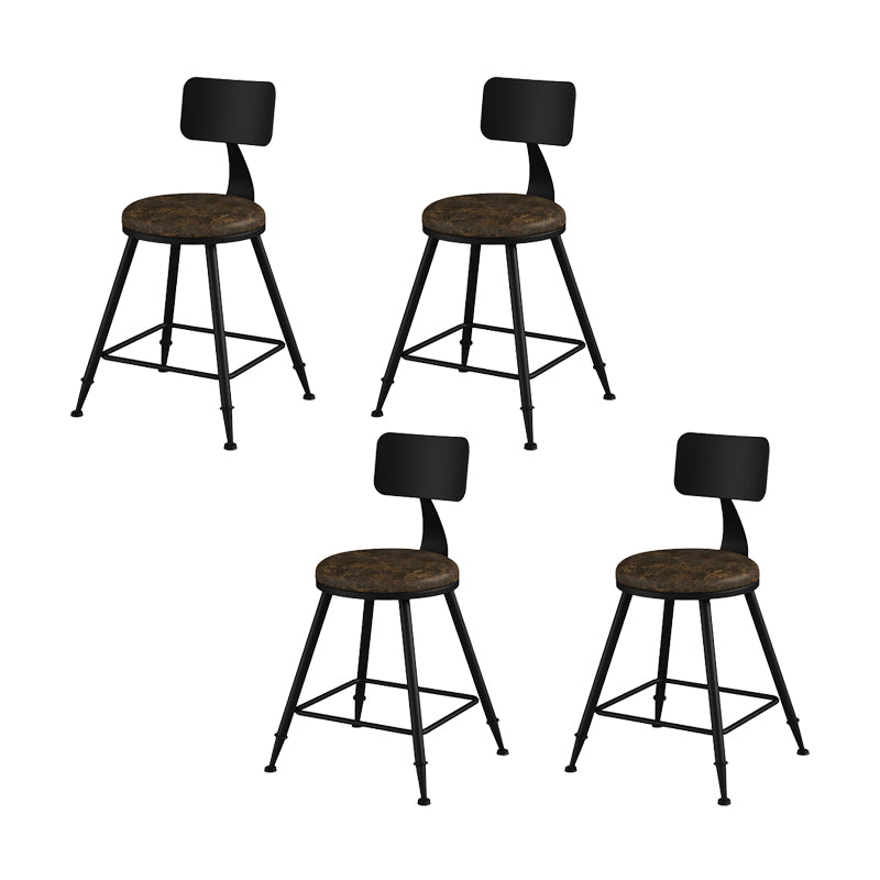 Modern Armless Counter Stool Iron Kitchen Bar Stool with Seat and Pedal
