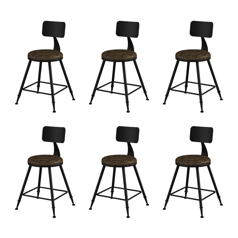 Modern Armless Counter Stool Iron Kitchen Bar Stool with Seat and Pedal
