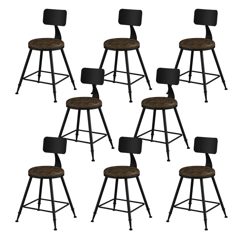 Modern Armless Counter Stool Iron Kitchen Bar Stool with Seat and Pedal