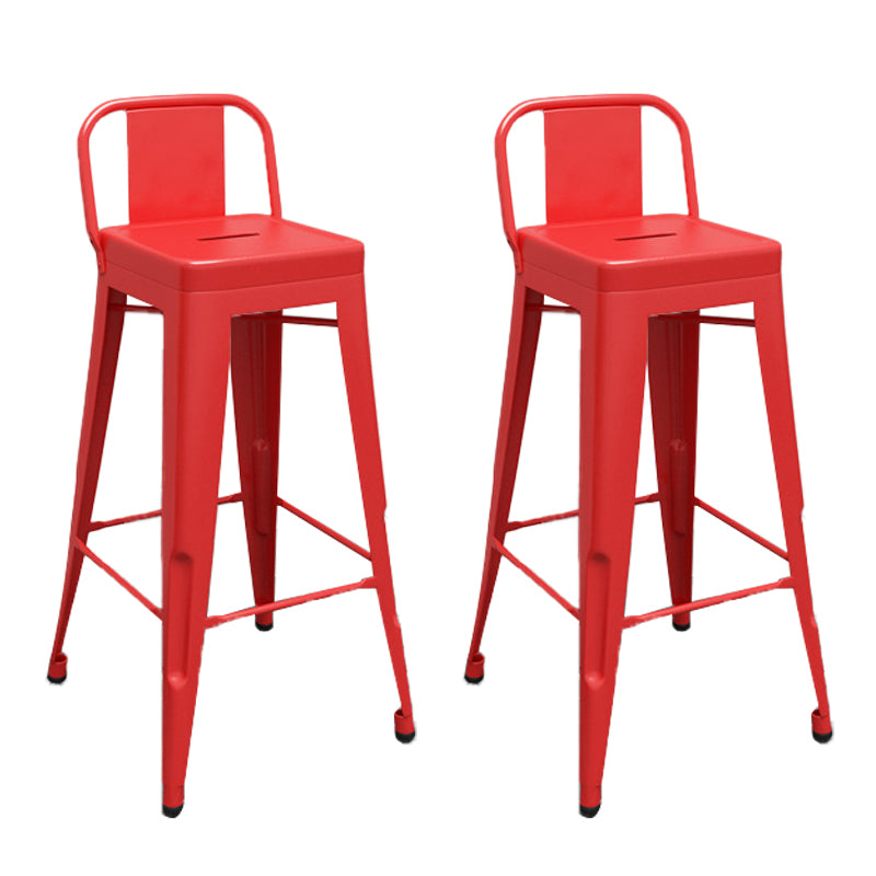Industrial Low Back Counter Stool Metal Counter Height Stools