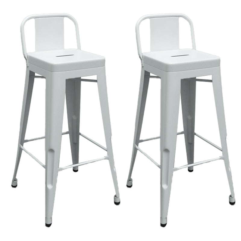 Industrial Low Back Counter Stool Metal Counter Height Stools