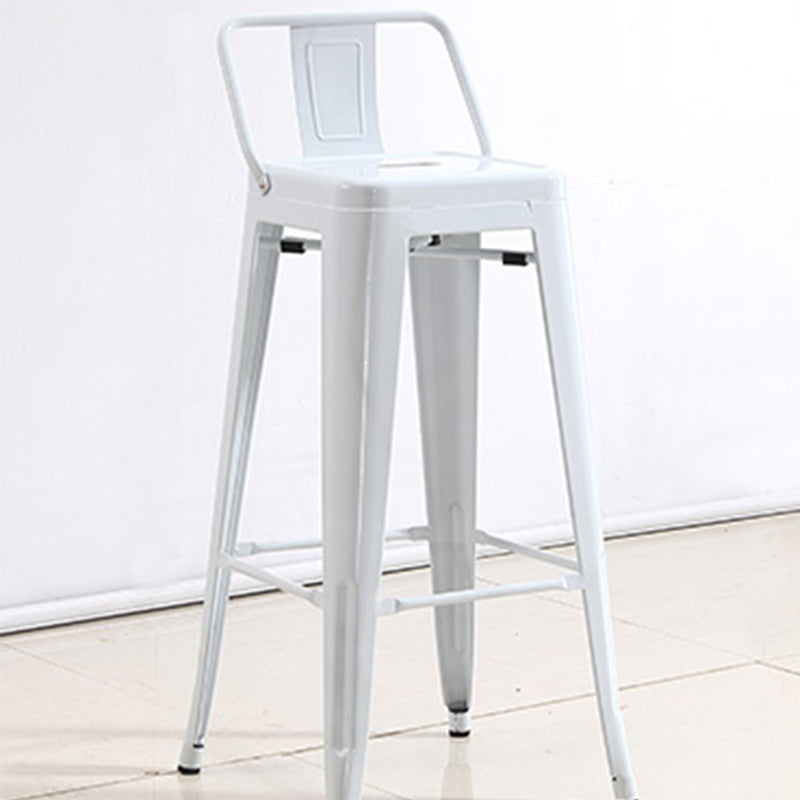 Industrial Low Back Counter Stool Metal Counter Height Stools