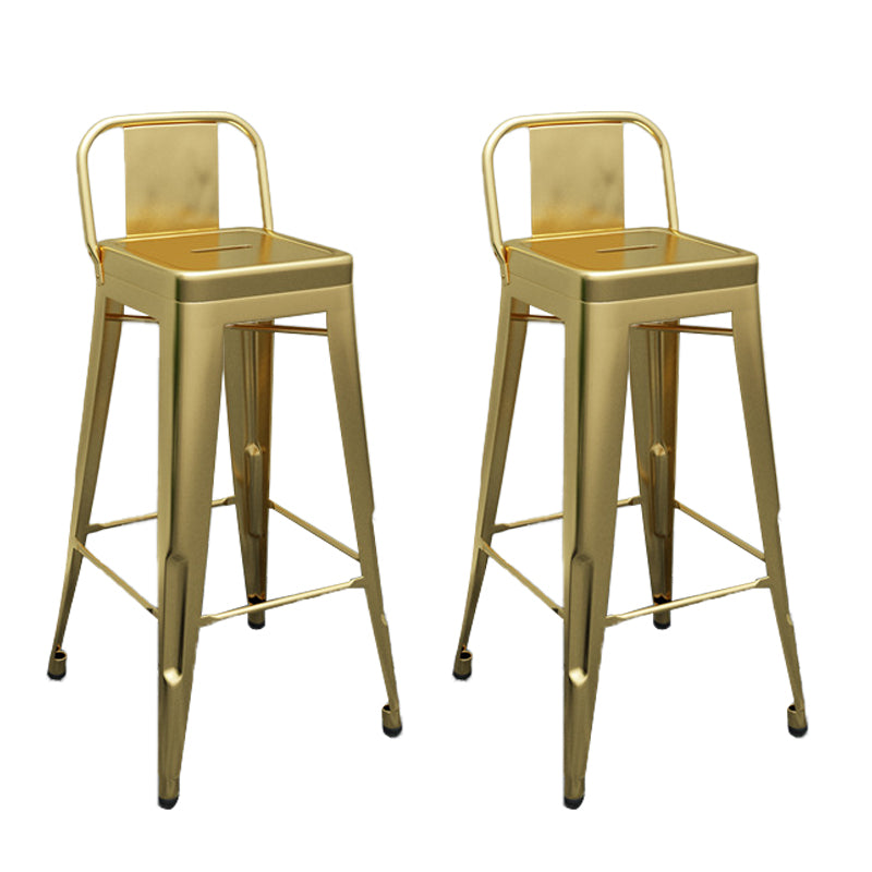 Industrial Low Back Counter Stool Metal Counter Height Stools