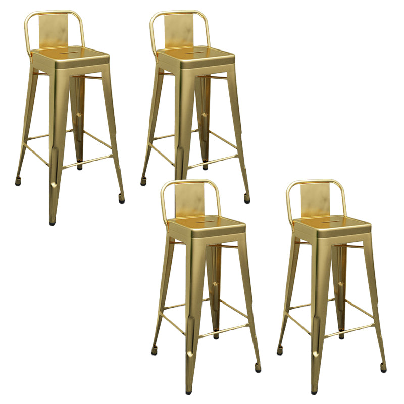 Industrial Low Back Counter Stool Metal Counter Height Stools