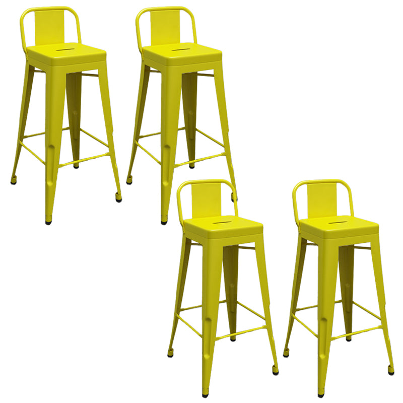 Industrial Low Back Counter Stool Metal Counter Height Stools