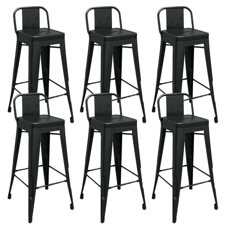 Industrial Low Back Counter Stool Metal Counter Height Stools
