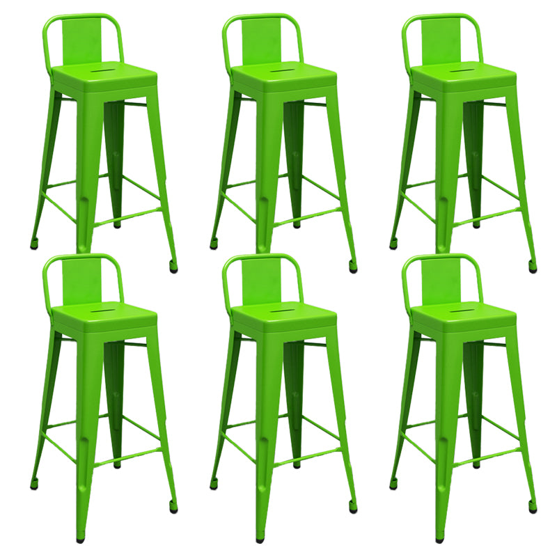 Industrial Low Back Counter Stool Metal Counter Height Stools